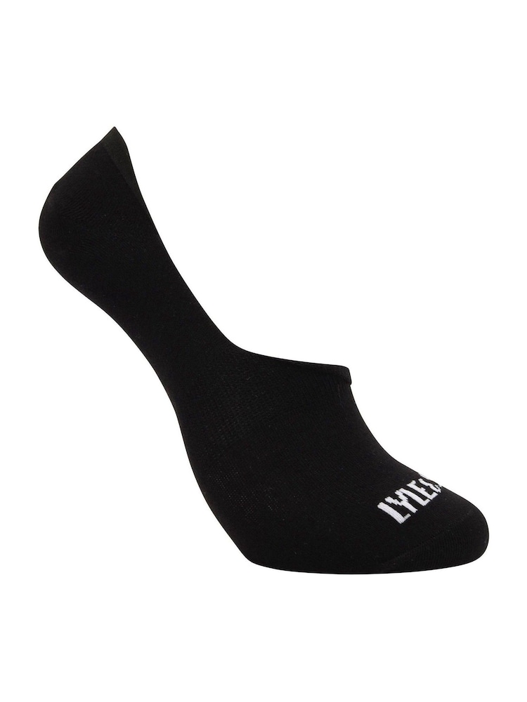 Black Lyle & Scott Invisible Trainer Socks 3 Pack - Image 2 of 3
