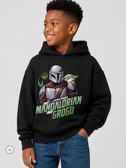 Brand Threads Black Mando & Grogu Hoodie - Image 1 of 4