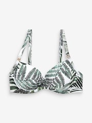 Palm Print Peach Pink Shape Enhancing Bikini Top - Image 1 of 1