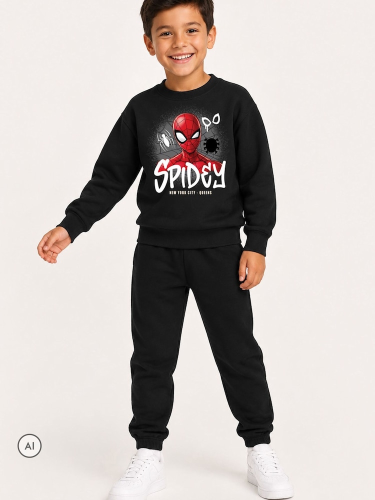 Brand Threads Spiderman Sweatshirt & Joggers Set - Attēls 1 no 3