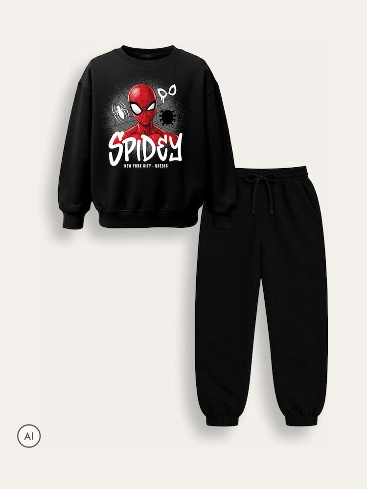 Brand Threads Spiderman Sweatshirt & Joggers Set - Attēls 3 no 3