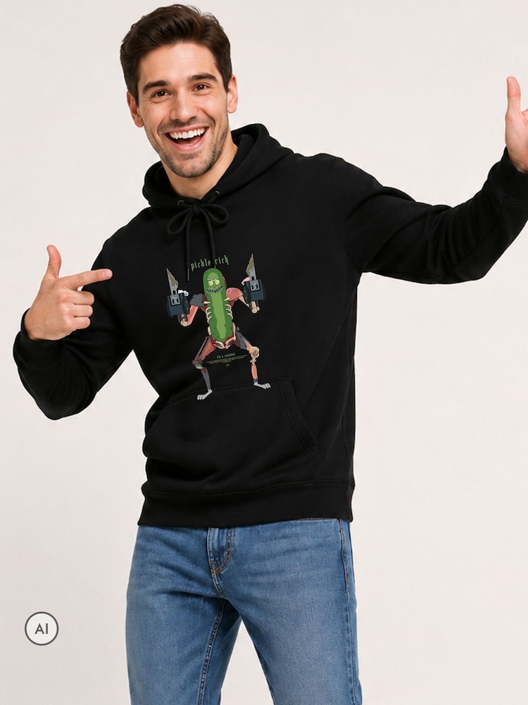 Brand Threads Black Rick & Morty Sweatshirt - Image 1 of 4 Brand Threads Black Rick & Morty Sweatshirt - Image 1 of 4