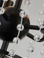 Searchlight Black Amaranth Black Metal Clear Crystal 5Lt Ceiling Light - Image 2 of 3