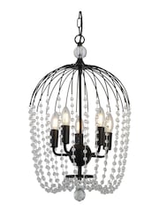 Searchlight Black Amaranth Black Metal Clear Crystal 5Lt Ceiling Light - Image 3 of 3