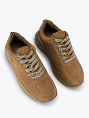 Kurt Geiger London Brown Lucy Runner Suede Trainers - Image 2 of 4