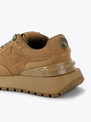 Kurt Geiger London Brown Lucy Runner Suede Trainers - Image 3 of 4