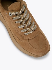Kurt Geiger London Brown Lucy Runner Suede Trainers - Image 4 of 4