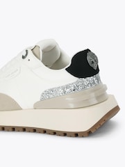 Kurt Geiger London White Metro Runner Embellished Trainers - Image 3 of 4