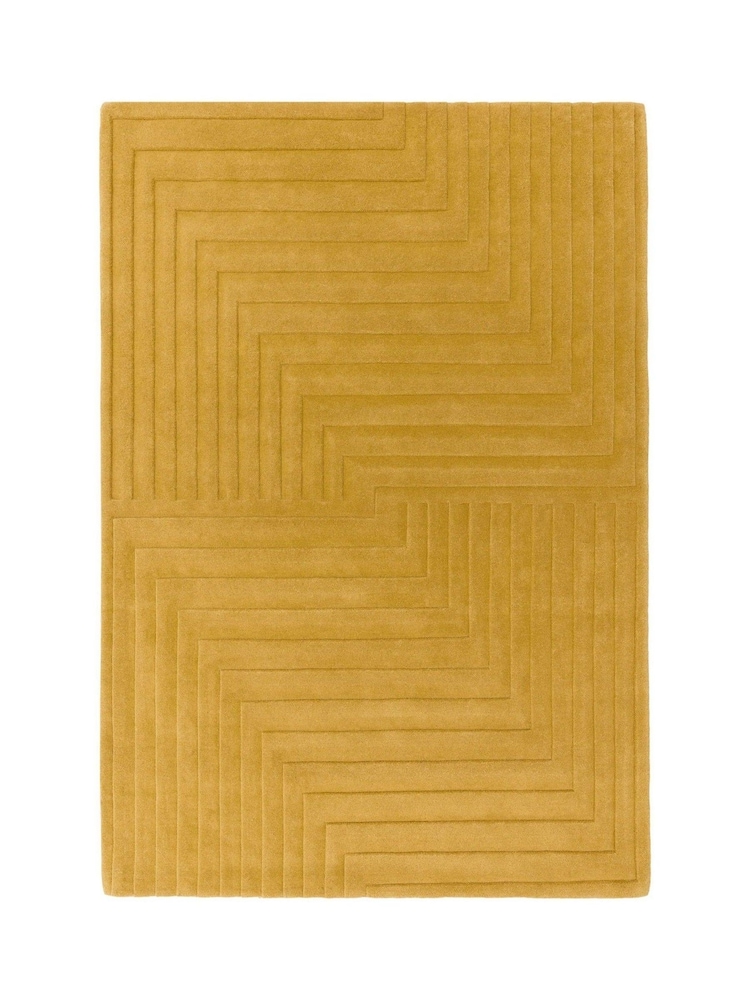 Asiatic Rugs Ochre Yellow Form Wool Rug - Image 1 of 4