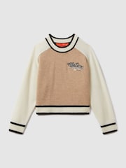 Reiss x McLaren F1 Team Camel/Ecru Clio 13-14 yrs McLaren F1 Wool Cashmere Cropped Jumper - Image 1 of 8