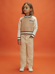 Reiss x McLaren F1 Team Camel/Ecru Clio 13-14 yrs McLaren F1 Wool Cashmere Cropped Jumper - Image 3 of 8