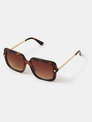 Accessorize Brown Oversized Tort Square Sunglasses - Image 1 of 2