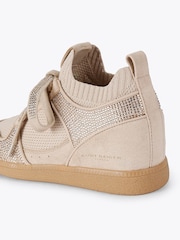 Kurt Geiger London Cream Lola Embellished Trainers - Image 3 of 4