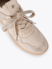 Kurt Geiger London Cream Lola Embellished Trainers - Image 4 of 4