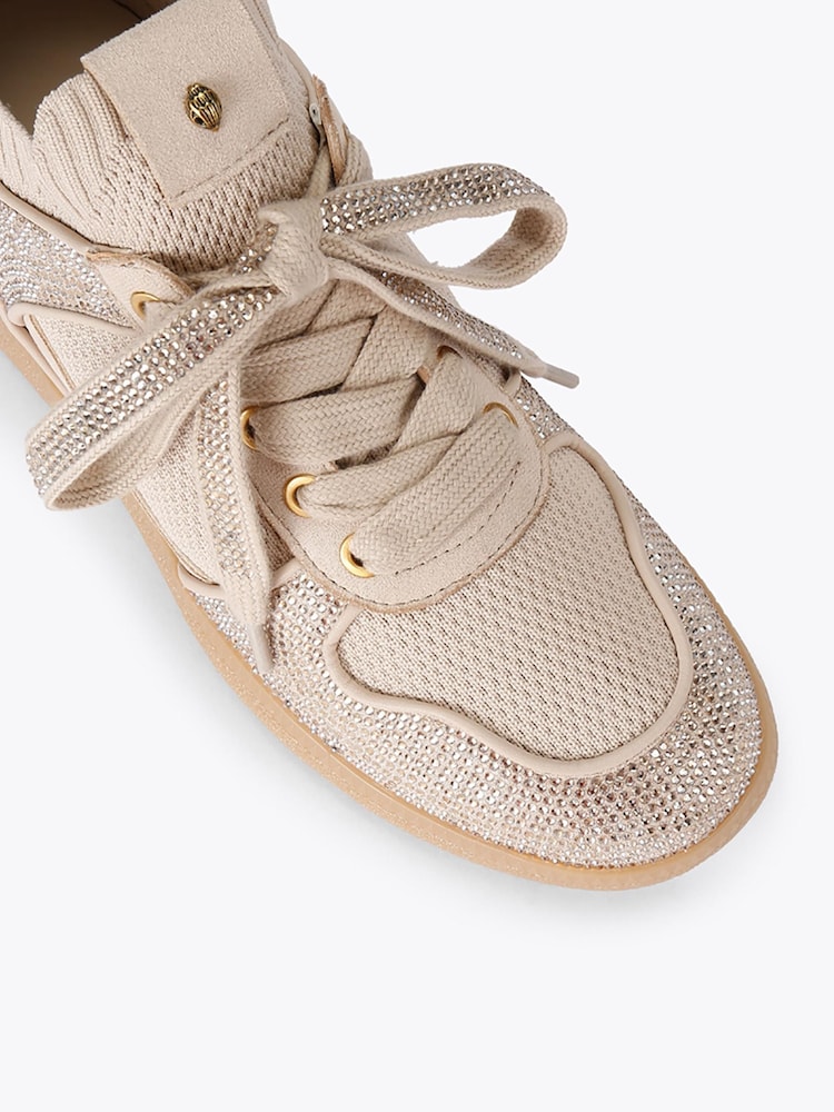 Kurt Geiger London Cream Lola Embellished Trainers - Image 4 of 4