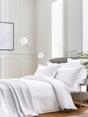 Bedeck Of Belfast White 1000 Thread Count Cotton Sateen Adan Large Oxford Pillowcase - Image 1 of 1