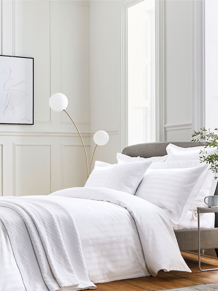 Bedeck Of Belfast White 1000 Thread Count Cotton Sateen Adan Large Oxford Pillowcase - Image 1 of 1