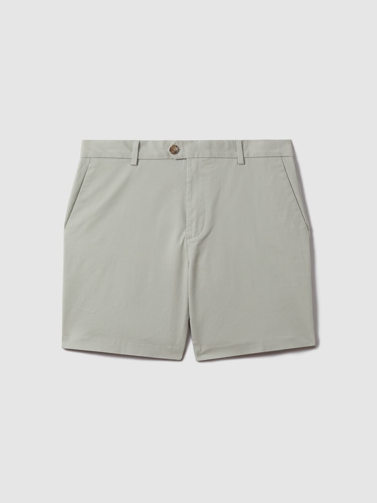Reiss Soft Sage Wicket S Modern Fit Cotton Blend Chino Shorts - Image 2 of 5