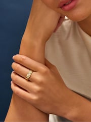 Accessorize Gold 14ct Gold-Plated Star Band Ring - Image 2 of 2
