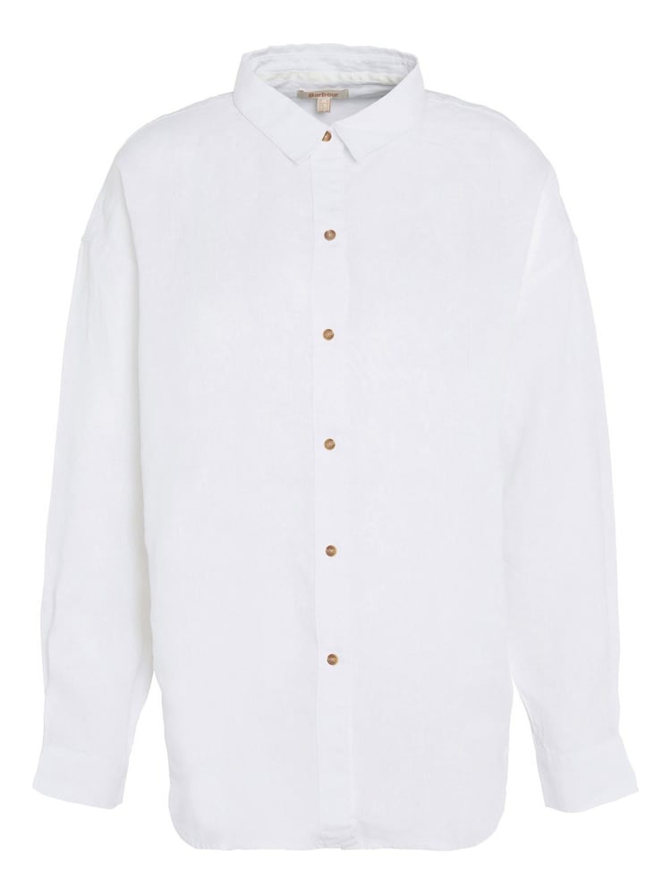 Barbour® White Hampton Relaxed Fit Linen Shirt - Image 6 of 6 Barbour® White Hampton Relaxed Fit Linen Shirt - Image 6 of 6