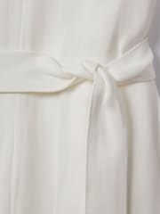 Reiss Ivory Luana One-Shoulder Belted Jumpsuit - Image 6 of 6