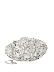 Dune London Silver Extravagant Clutch Bag - Image 2 of 5
