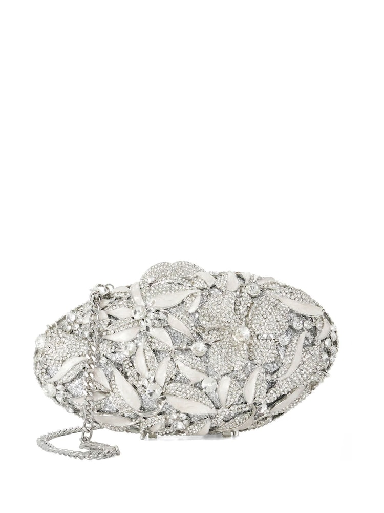 Dune London Silver Extravagant Clutch Bag - Image 2 of 5 Dune London Silver Extravagant Clutch Bag - Image 2 of 5