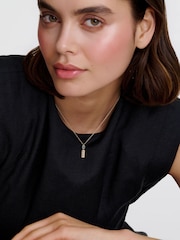 Karen Millen Gold Tone Crystal Baguette Pendant Necklace - Image 3 of 6