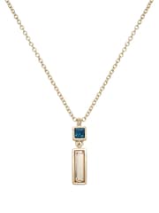 Karen Millen Gold Tone Crystal Baguette Pendant Necklace - Image 4 of 6