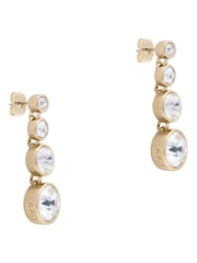 Karen Millen Gold Tone Crystal Flow Drop Earrings - Image 4 of 6