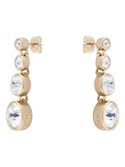 Karen Millen Gold Tone Crystal Flow Drop Earrings - Image 5 of 6