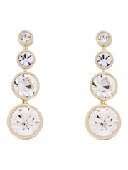 Karen Millen Gold Tone Crystal Flow Drop Earrings - Image 6 of 6