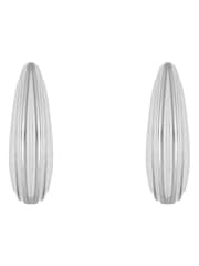 Karen Millen Silver Tapered Hoop Earrings - Image 6 of 6