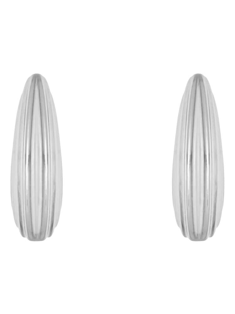 Karen Millen Silver Tapered Hoop Earrings - Image 6 of 6 Karen Millen Silver Tapered Hoop Earrings - Image 6 of 6