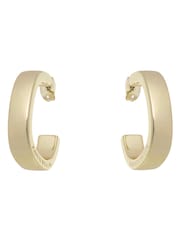 Karen Millen Gold Tone Logo Hoop Earrings - Image 3 of 6