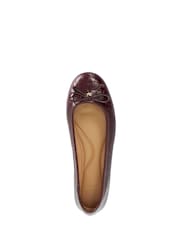 Dune London Red Regular Fit Leather Helenne Ballet Pumps - Image 5 of 6