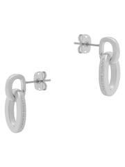 Karen Millen Silver Tone Chain Link Drop Earrings - Image 3 of 6