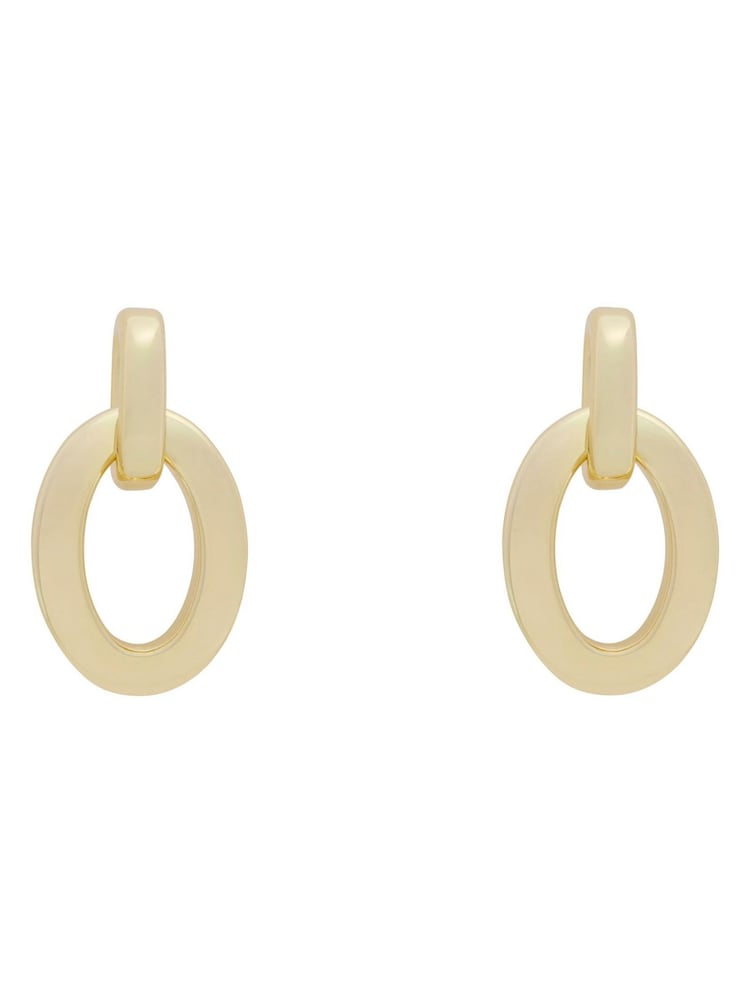 Karen Millen Gold Tone Chain Link Drop Earrings - Image 6 of 6
