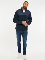 Threadbare Blue Onion Quilted Quarter Zip Fleece - Image 3 of 4