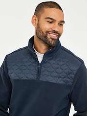 Threadbare Blue Onion Quilted Quarter Zip Fleece - Image 4 of 4