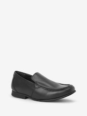 Black Standard Fit (F) School Leather Loafer Shoes - Image 2 of 5