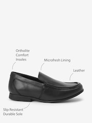 Black Standard Fit (F) School Leather Loafer Shoes - Image 5 of 5