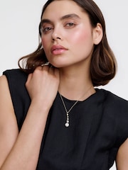 Karen Millen Gold Tone Crystal Flow Pendant - Image 3 of 6