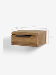 Dark Bronx Oak Effect Wall Mounted Bedside Table - Image 6 of 7