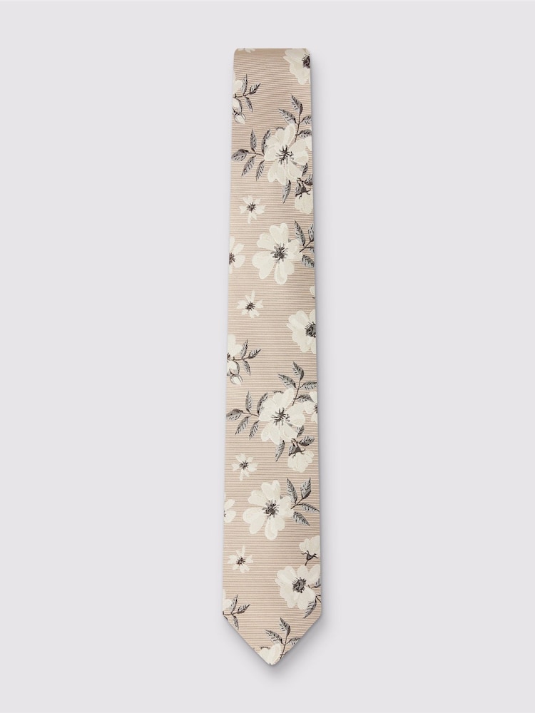 Ted Baker Tailoring Natural Magnolia Floral Silk Tie - Image 1 of 3 Ted Baker Tailoring Natural Magnolia Floral Silk Tie - Image 1 of 3