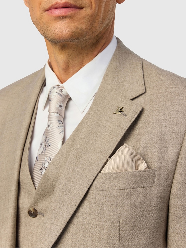 Ted Baker Tailoring Natural Magnolia Floral Silk Tie - Image 2 of 3 Ted Baker Tailoring Natural Magnolia Floral Silk Tie - Image 2 of 3