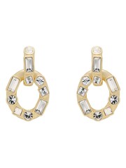 Karen Millen Gold Tone Crystal Chain Link Drop Earrings - Image 6 of 6