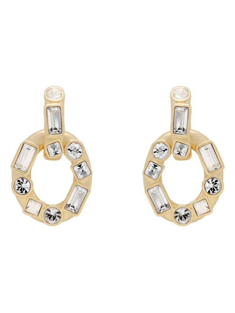 Karen Millen Gold Tone Crystal Chain Link Drop Earrings - Image 6 of 6 Karen Millen Gold Tone Crystal Chain Link Drop Earrings - Image 6 of 6