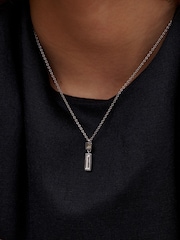 Karen Millen Silver Tone Crystal Baguette Pendant Necklace - Image 3 of 6