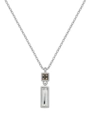 Karen Millen Silver Tone Crystal Baguette Pendant Necklace - Image 4 of 6